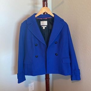 Cobalt blue pea coat from Banana Republic. Size medium.